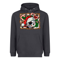 Soccer Ball Christmas With Hat And Candy Cane Heavyweight Hoodie | Teevron