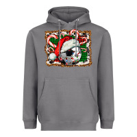 Storm Soccer Ball Christmas With Hat And Candy Cane Heavyweight Hoodie - FaDigitalArtStudio