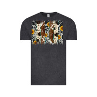 Vintage Black sunflower cowhide brush stroke Vintage Tee - Artiststas