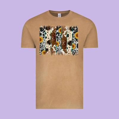 Sunflower Cowhide Brush Stroke Vintage Tee Designed By Artiststas