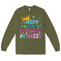 Army Green daddy of the birthday princess Long Sleeve Tee - NancyCooperArtShop