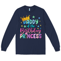 Navy daddy of the birthday princess Long Sleeve Tee - NancyCooperArtShop