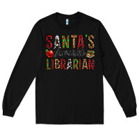 Black santa's favorite librarian Long Sleeve Tee - Jasminsmagicworld