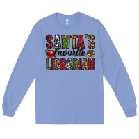 Colony Blue santa's favorite librarian Long Sleeve Tee - Jasminsmagicworld