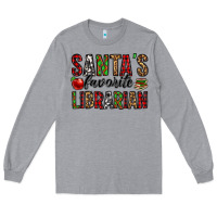 Heather Grey santa's favorite librarian Long Sleeve Tee - Jasminsmagicworld