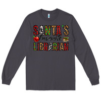 Smoke santa's favorite librarian Long Sleeve Tee - Jasminsmagicworld
