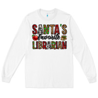 White santa's favorite librarian Long Sleeve Tee - Jasminsmagicworld