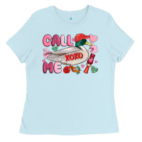 Baby Blue call me valentine mallard duck Ladies Tee - MaliasSmallBusiness