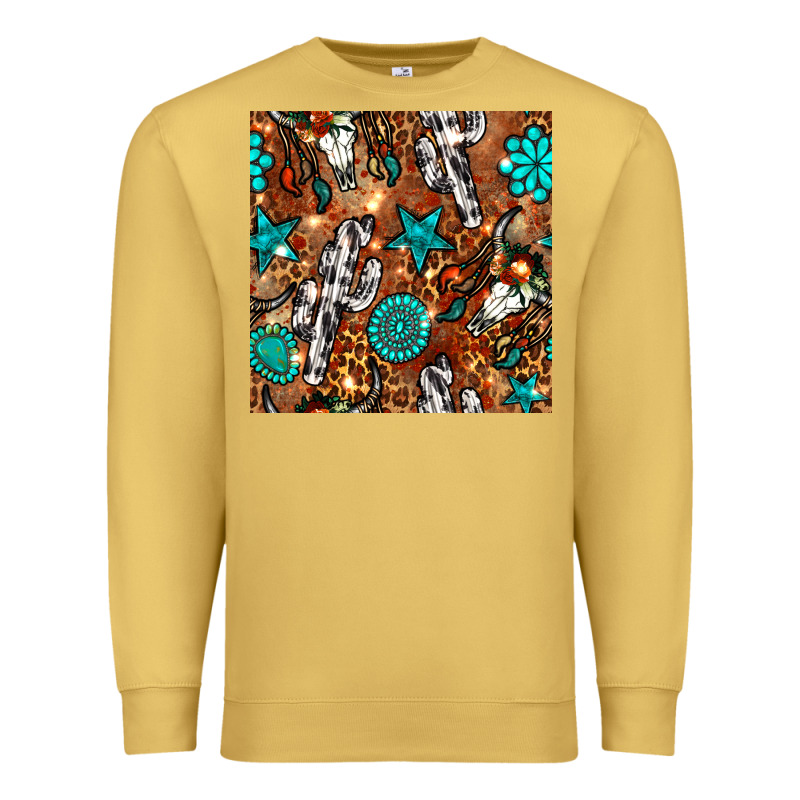 Western Gemstone Aztec Seamless Pattern Premium Sweatshirt by BundleAndBundleShop | Teevron