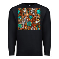 Black western gemstone aztec seamless pattern Premium Sweatshirt - BundleAndBundleShop