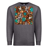 Charcoal Heather western gemstone aztec seamless pattern Premium Sweatshirt - BundleAndBundleShop