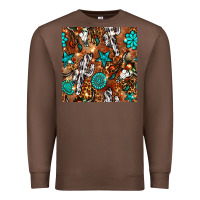 Chestnut western gemstone aztec seamless pattern Premium Sweatshirt - BundleAndBundleShop