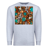 Heather Grey western gemstone aztec seamless pattern Premium Sweatshirt - BundleAndBundleShop