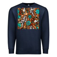 Navy western gemstone aztec seamless pattern Premium Sweatshirt - BundleAndBundleShop