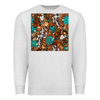 Oatmeal Heather western gemstone aztec seamless pattern Premium Sweatshirt - BundleAndBundleShop