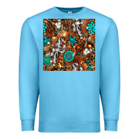 Ocean Blue western gemstone aztec seamless pattern Premium Sweatshirt - BundleAndBundleShop