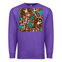 Purple western gemstone aztec seamless pattern Premium Sweatshirt - BundleAndBundleShop