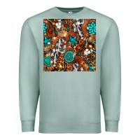 Seafoam western gemstone aztec seamless pattern Premium Sweatshirt - BundleAndBundleShop