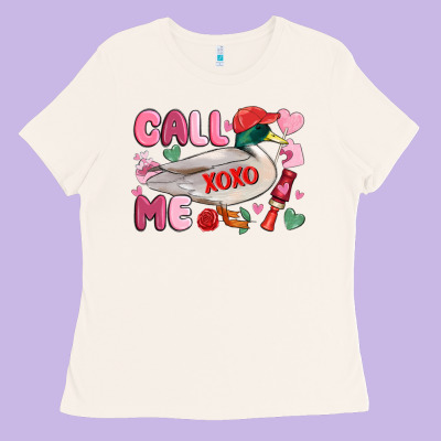 Call Me Valentine Mallard Duck Ladies Tee Designed By Maliassmallbusiness