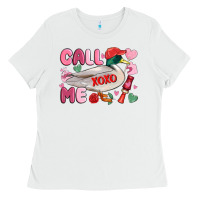 White call me valentine mallard duck Ladies Tee - MaliasSmallBusiness