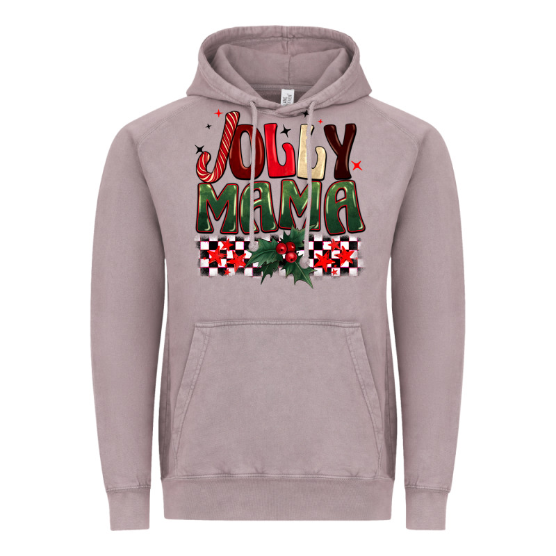 Christmas Jolly Mama Vintage Hoodie by BarkalooDesign | Teevron
