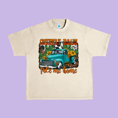 Country Roads Take Me Home Old Western Truck Urban Heavy Tee Designed By Jasminsmagicworld