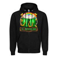 Black St. Patrick's Day beer Zipper Hoodie - OliviaCreatesArt