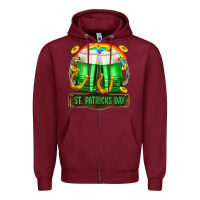 Burgundy St. Patrick's Day beer Zipper Hoodie - OliviaCreatesArt