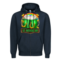Navy St. Patrick's Day beer Zipper Hoodie - OliviaCreatesArt