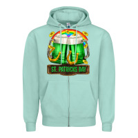 Seafoam St. Patrick's Day beer Zipper Hoodie - OliviaCreatesArt