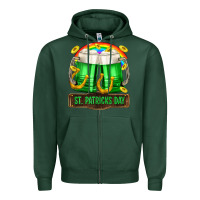 Sports Green St. Patrick's Day beer Zipper Hoodie - OliviaCreatesArt