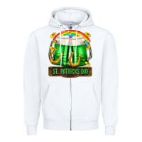 White St. Patrick's Day beer Zipper Hoodie - OliviaCreatesArt