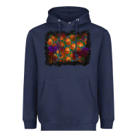 Navy halloween pumpkin background Heavyweight Hoodie - BundleAndBundleShop