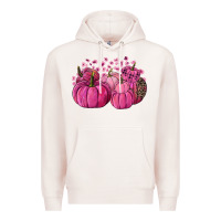 Pale Pink Cancer Pumpkins Premium Hoodie - FaDigitalArtStudio