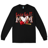Black Baseball Mom Long Sleeve Tee - NancyCooperArtShop