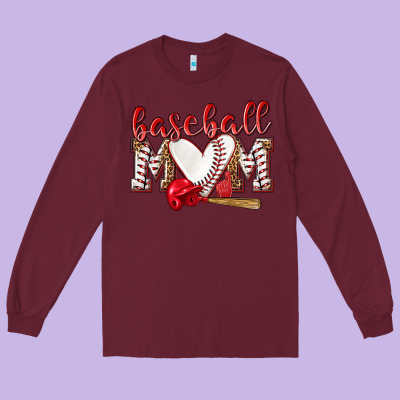 Baseball Mom Long Sleeve Tee Designed By Nancycooperartshop