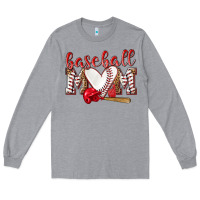 Heather Grey Baseball Mom Long Sleeve Tee - NancyCooperArtShop
