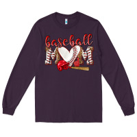 Plum Baseball Mom Long Sleeve Tee - NancyCooperArtShop