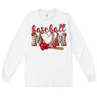White Baseball Mom Long Sleeve Tee - NancyCooperArtShop