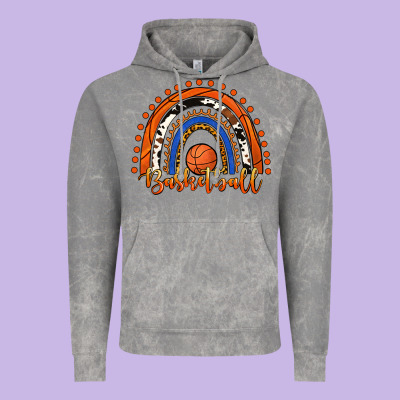 Basketball Rainbow Vintage Hoodie Designed By Ranaportraitstore