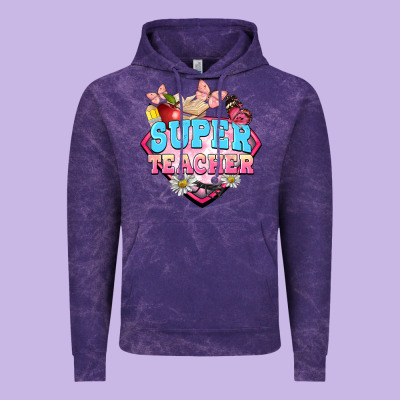 Super Teacher Vintage Hoodie Designed By Barkaloodesign