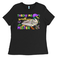 Black throw me something mister mardi gras duck Ladies Tee - MaliasSmallBusiness