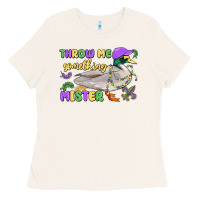 Bone throw me something mister mardi gras duck Ladies Tee - MaliasSmallBusiness