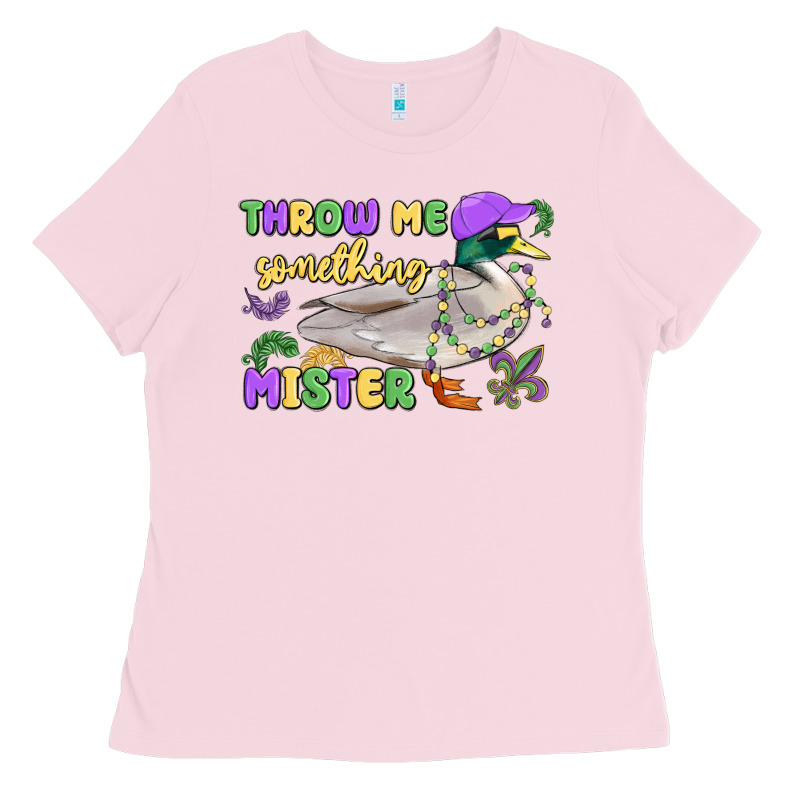 Throw Me Something Mister Mardi Gras Duck Ladies Tee by MaliasSmallBusiness | Teevron