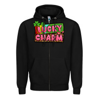 Black St. Patrick's lucky charm Zipper Hoodie - OliviaCreatesArt