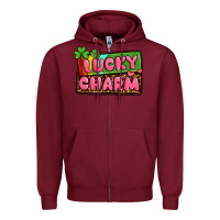 Burgundy St. Patrick's lucky charm Zipper Hoodie - OliviaCreatesArt