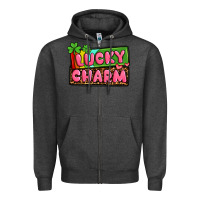 Charcoal Heather St. Patrick's lucky charm Zipper Hoodie - OliviaCreatesArt