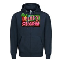 Navy St. Patrick's lucky charm Zipper Hoodie - OliviaCreatesArt