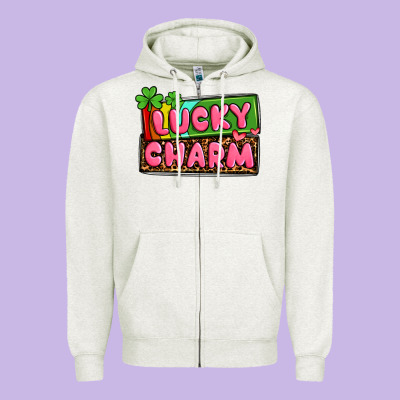 St. Patrick's Lucky Charm Zipper Hoodie Designed By Oliviacreatesart