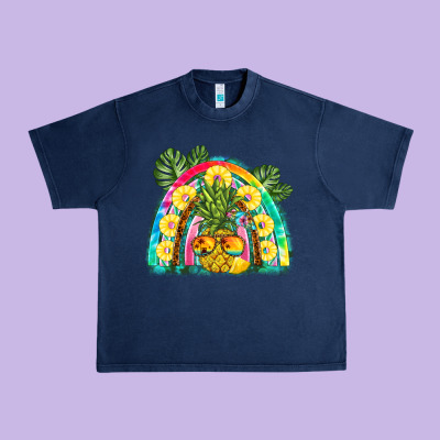 Pineapple Rainbow Urban Heavy Tee Designed By Barkaloodesign